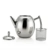 Stainless steel olive lake hotel coffee pot, restaurant and hotel teapot with mesh, cooling water kettle, household tea kettle with flat bottom Specification image